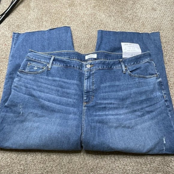 LOFT Denim - LOFT Jeans 22 Womens Plus Pants High Waist Relaxed Straight High Rise Medium New